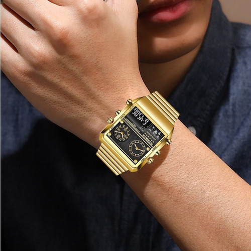 Reloj Electrónico Luminoso Cuadrado De Lujo Foxbox