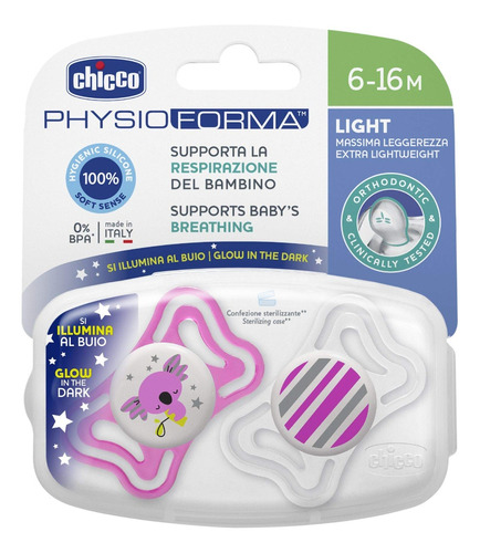 Chupete Chicco Physio Light Silicona 6-16 M En Magimundo!!