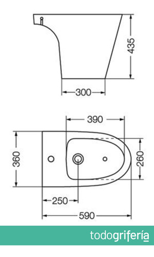 Bidet De 1 Agujero Sanitario Ferrum Marina Blanco Bha1j
