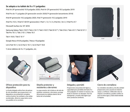 Funda Para Tablet De 9 A 11 Pulgadas Compatible Con Ipad