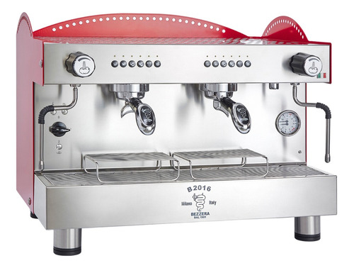 Maquina De Cafe 2 Grupos En Rojo 11l Marca Bezzera. Bredys