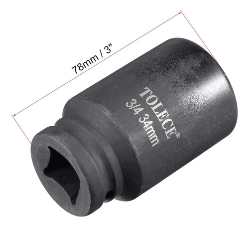 Enchufe De Impacto Profundo Uxcell De 3/4 De Pulgada, 34 ...