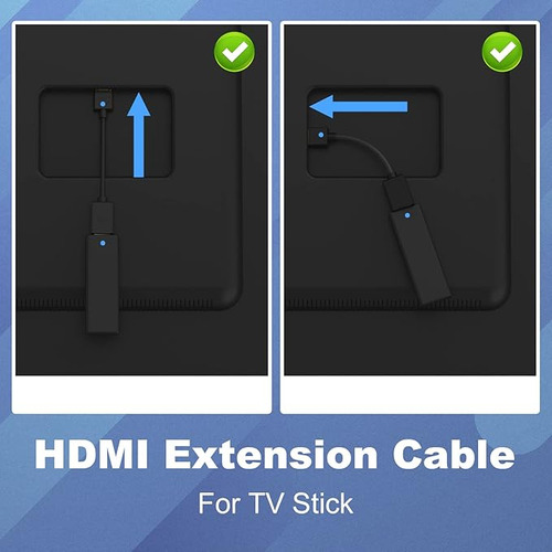 Kopira Paquete de 3pzs cables de extensión HDMI corto macho a hembra adaptador giratorio 4K 3D HDMI extensor conector para Google Chrome Cast Roku Streaming Stick