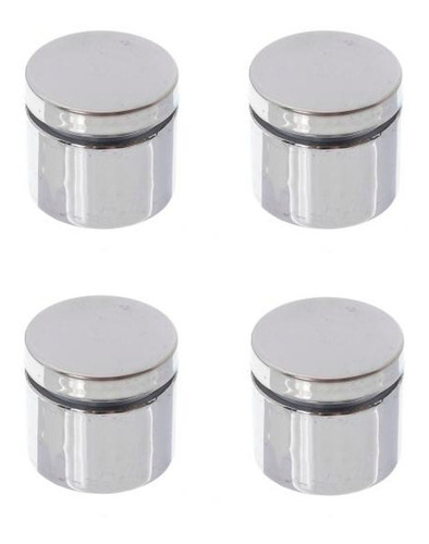 Prolongador Aço Inox Polido Vidro Madeira (4unid) Ø25*50mm