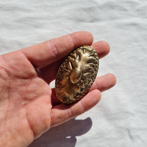 Imagen 6 de 10 de Picaporte Y Manija Pomo En Bronce Macizo Tipo Antiguo