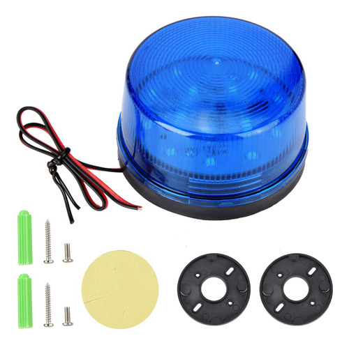 Lámpara Led Intermitente, 12 V, Baliza Estroboscópica Azul,