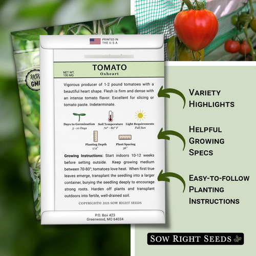 Semilla De Tomate Rosa Oxheart Para Plantar En Huerto