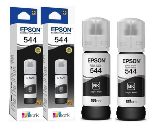 2 Tinta Negra Epson T544 Ecotank Tinta L1110 L3110 L3150