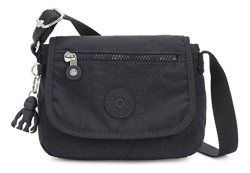 Bolsa bandolera Kipling Sabian diseño lisa de nailon  blue bleu 2 con correa de hombro negra