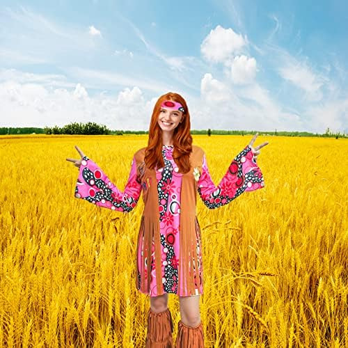 Atamet Mujeres 60s 70s Hippie Trajes Ropa Hippy Disco Adulto