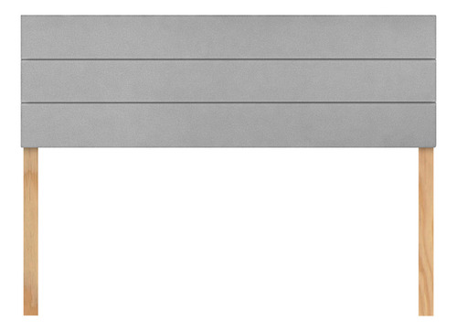 Cabecera Queen Size Dotico Raya Horizontal Altura Ajustable Color Gris Claro