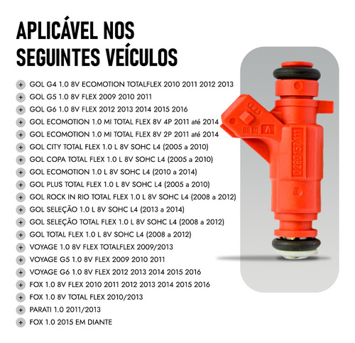 Kit 4 Bicos Injetores Gol G4 1.0 8v 2013 0280157111
