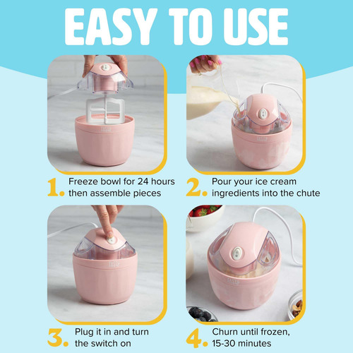 Tasty Mini Ice Cream Maker, Make Ice Cream, Sorbet, Yogurt C