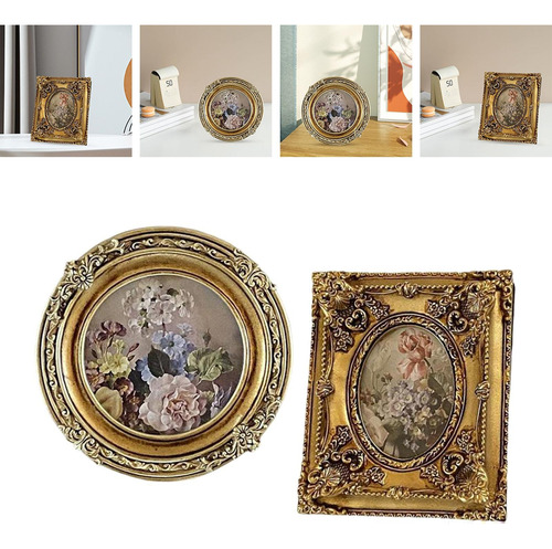 2 Peças De Moldura Ornamentada De Redondo E Retângulo