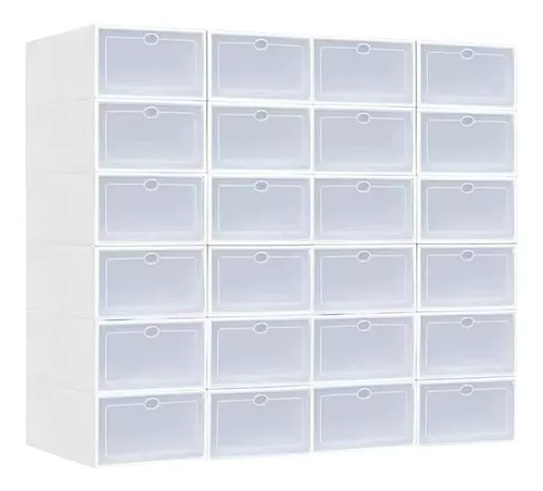 PAIDE P Organizador Zapatos Pack 20uds. Almacenaje de Calzado Transparente  para Zapatillas y Sneakers. Organizador de Zapatos para almacenaje. Cajones  para Zapatos. Expositor de Zapatillas. (TRANS) : : Hogar y cocina