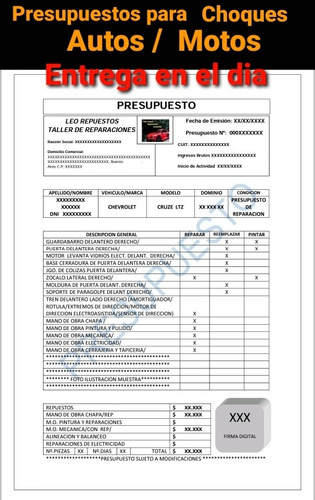 Imagen 2 de 6 de Presupuestos Para Moto Choques/siniestros Seguros Online 24