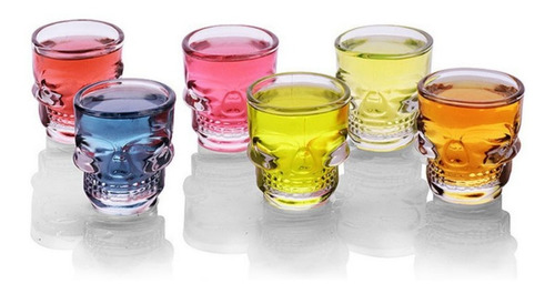 Set 6 Vaso Whisky Tequilero Mezcalero Shots Craneo Calavera