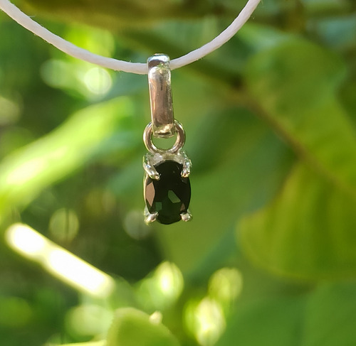 Dije Plata Con Turmalina Natural