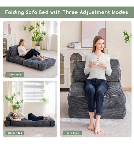 Higogogo Sofá Cama Plegable Silla Convertible Con Almohada