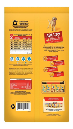 Imagen 2 de 2 de Alimento Pedigree Óptima Digestión Etapa 2 para perro adulto todos los tamaños sabor carne, pollo y cereales en bolsa de 15kg