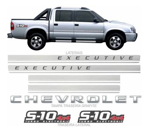 Faixa Adesivo Chevrolet S10 Executive 4x4 2009 2011 Grafite