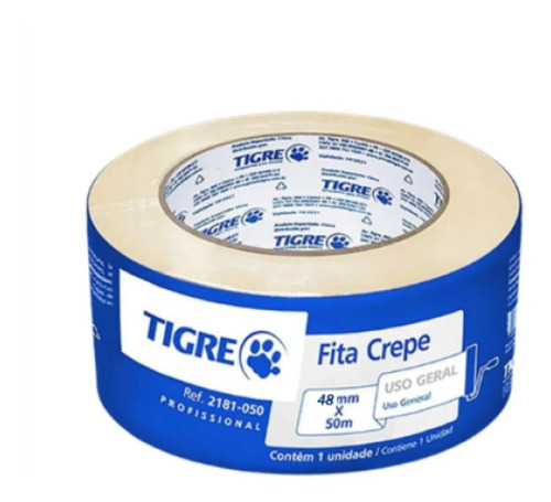 Fita Crepe Larga Pintura Profissional Uso Geral 48x50 Tigre