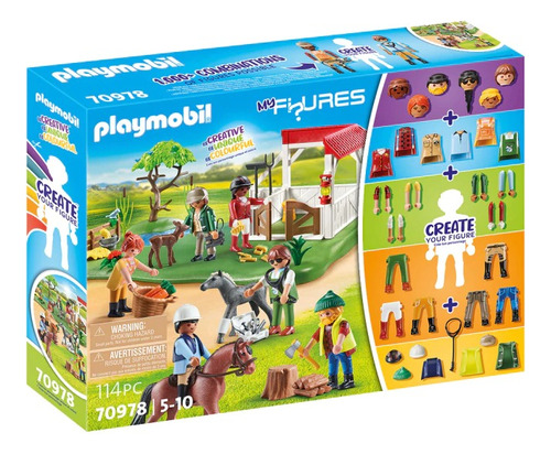 Playmobil My Figures Rancho De Caballos 6figs +112pcs 70978 Rancho De Caballos
