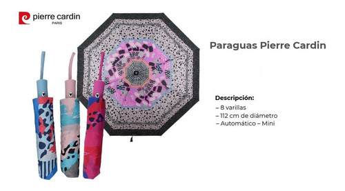 Imagen 3 de 5 de Paraguas Mini Automatico Pierre Cardin New Ar1 Pmpc Ellobo