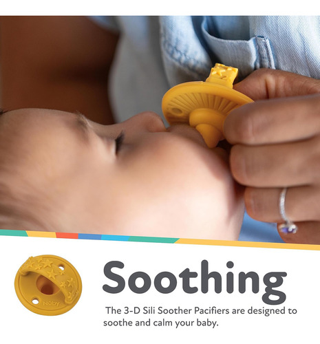 Chupetes Para Bebé Nuby Sili Con Mango Suave Y Orificios De