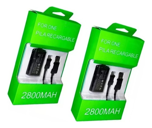 2x Kit Carga Y Juega Para Control Xbox One Y Xbox One S Pila