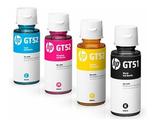Kit De Tintas Hp Original Gt53 Negra Y Gt52 4 Tintas