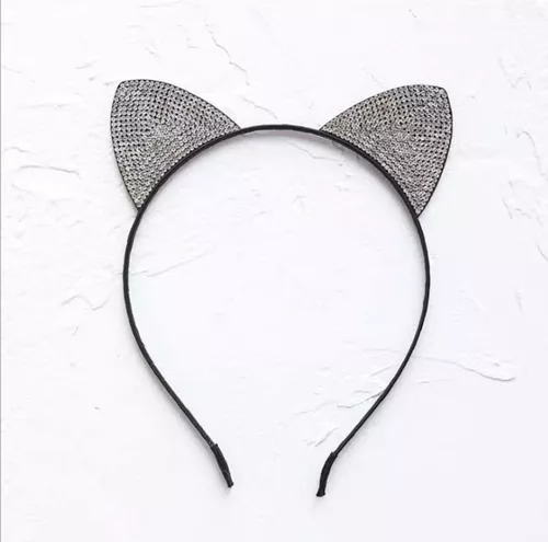 Tiara c/strass orelha de gato