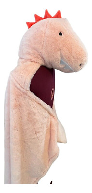 Cobija/capa Con Capucha Gorro Dinosaurio Rosa 105*127cm
