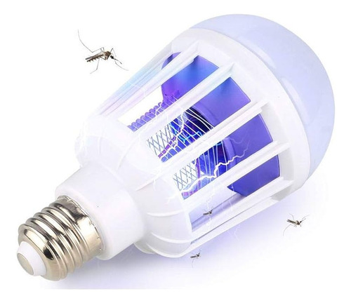 Foco Mata Mosquitos Led Luz Blanca 12w Ultravioleta E27 Blanco Frío