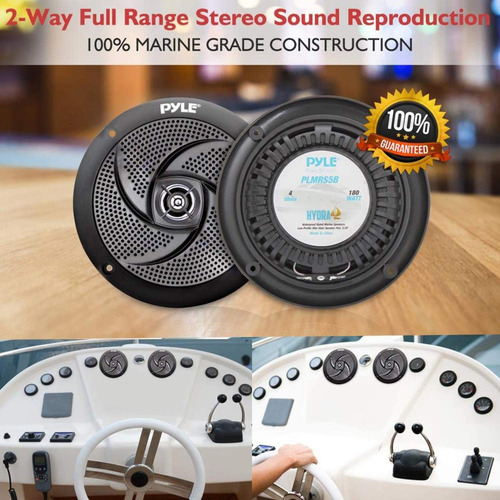 Altavoces Marinos Pyle Plmrs5b, 13,3 Cm, 180 W, Resistentes