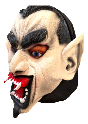 Fantasia Máscara Vampiro De Látex Raivoso Com Capuz P/ Festa
