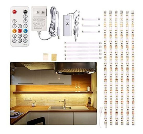 Tira Led Para Debajo Del Gabinete, 6 Tiras, Control Remoto