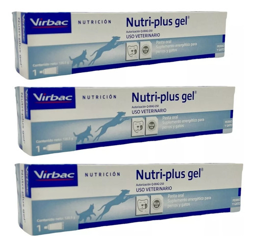 Paquete 3 X Nutri Plus Gel Tubo 120.5 G Nutriplus Virbac