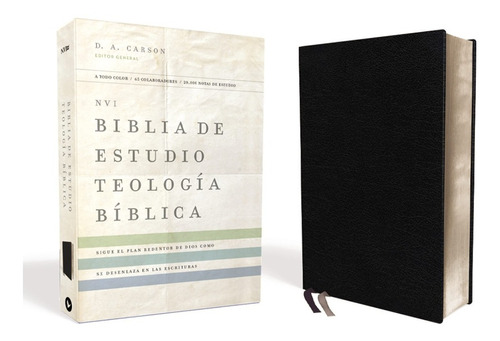 Biblia De Estudio Nvi Teología Bíblica Piel Elaborada Negro