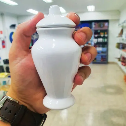 Orixás Quartinha blanca de porcelana sin alas, 13 cm, Umbanda
