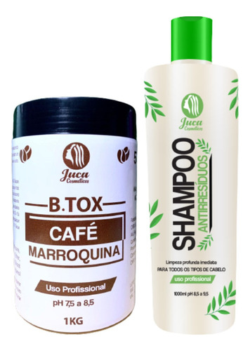 Kit B.tox Capilar Café Marroquina 1kg + Shampoo Antiresiduos