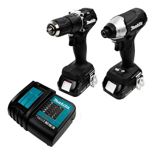 Rotomartillo Y Llave Impacto Makita Dlx2414x7b Brushless 18v Color Negro