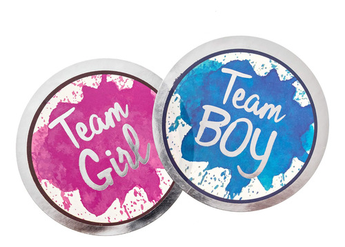 Pegatinas De Revelación De Género - Team Boy Y Team Girl - J