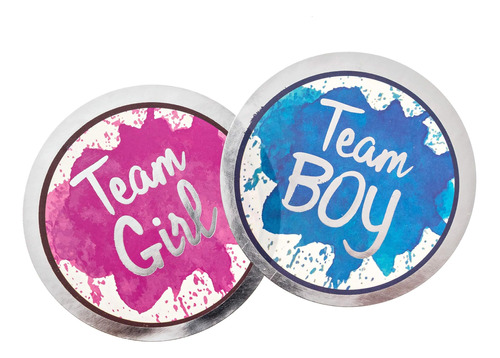 Pegatinas De Revelación De Género - Team Boy Y Team Girl - J