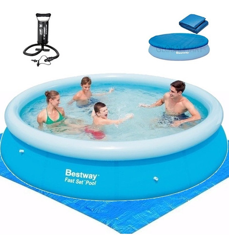 Piscina inflável Bestway de 305 cm + tampa + inflador