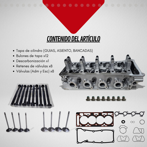 Tapa De Cilindros Ford Rocam 1.6 + 8 Válvulas + Kit Rep Vs
