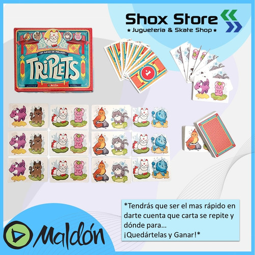 Juego Mesa Triplets Maldon Rapidez Observar Cartas Familiar