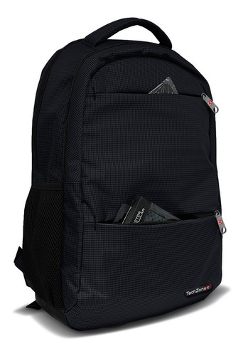 Mochila De Poliester Techzone Warrior Laptop 15.6puLG Ne /vc Color Negro