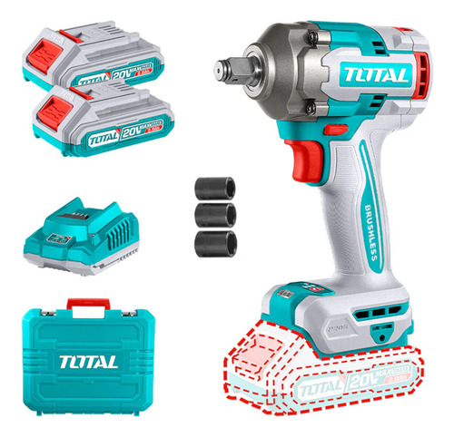 Taladro Pistola Llave Impacto 20v Carg+ 2bat Total Tiwli2040