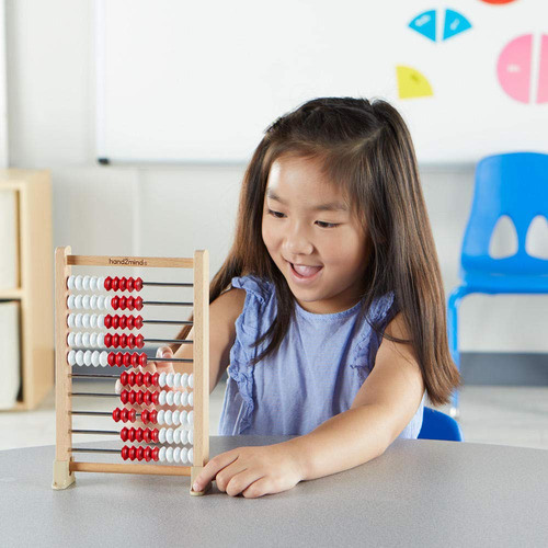 Mini Cuadrilátero Abacus Hand2mind De Madera De 100 Cuentas